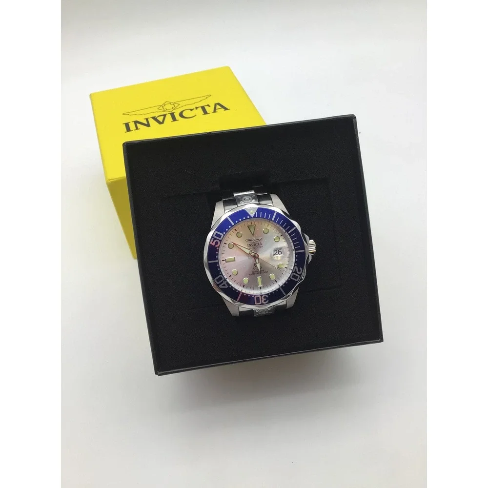 Invicta Grand Diver 3046 Automatic Watch Stainless Steel Silver Blue Dial NEW